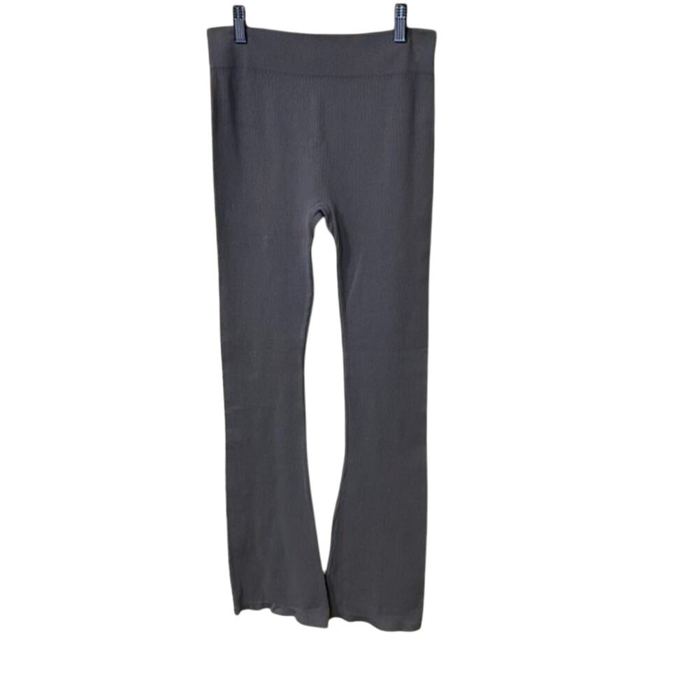 Olive & Oak Gray Boot Cut Flare ribbed pull on Pants medium NWT yoga pants nylon